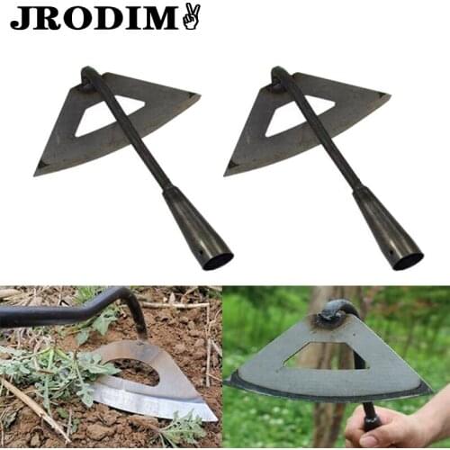 JRODIM All-Steel Hardened Hollow Hoe Handheld Weeding Rake Planting Vegetables Farm Garden Agriculture Weeding Tool Dropship US