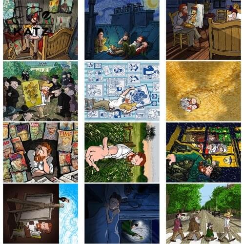 Van Gogh Cartoon Diamond Painting Portrait Creative Celebrity Embroidery Crossing Diy Mosaic Gift Cross Stitch Home Decoration