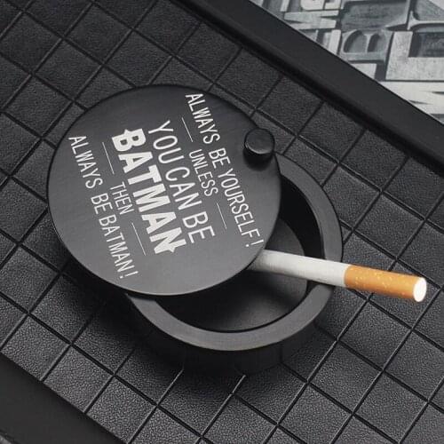 Creative Ashtray Thick Aluminum Alloy Trend Living Room Decoration With Spin Cover Smoker Portable Home Travel Ash Tray
