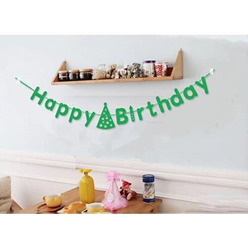 Creative Happy Birthday Letter Banner Hanging Party Decoration Backdrop Large Pre Glittery Birthday Sign Garland