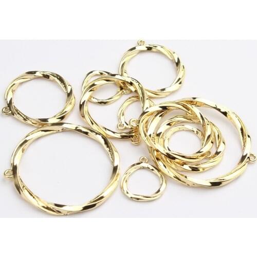 Zinc Alloy Circular Charms for Earrings Jewelry Making Supplies 6pcs/lot