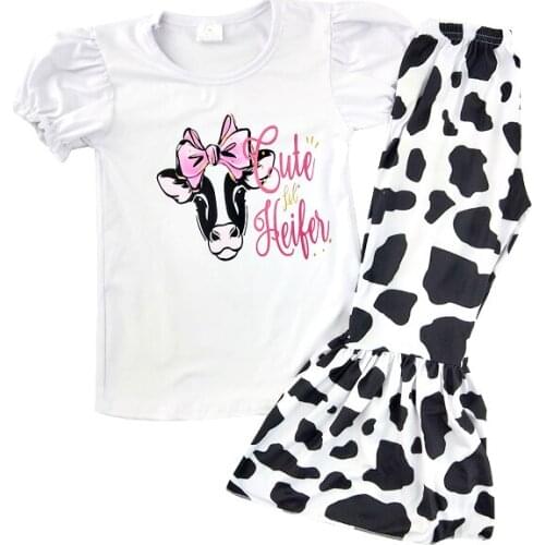 Baby girls summer clothing set farm cute heifei outfits bell bottom costume shipping free
