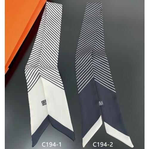 Korean-Style Small Silk Scarf Womens Spring Autumn Narrow Fashion Striped Arm Bag Ribbon Neckerchief Small Ribbon