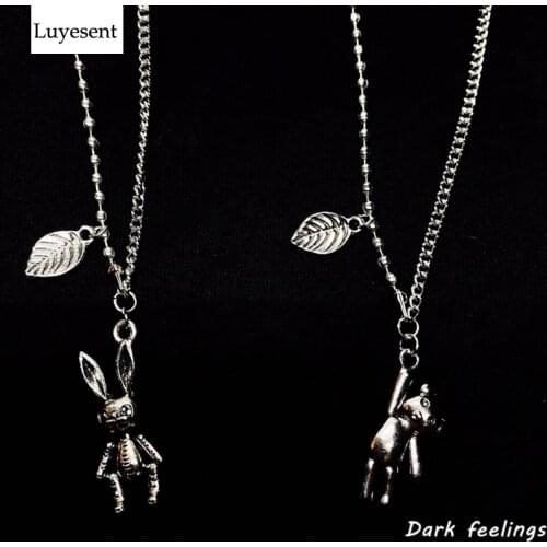 Punk Metal Cool Bear Rabbit Leaf Unisex Necklaces 2021 Man Women Hip Hop Couple Chain Gift Necklace Gothic 2019 Rock Accessories