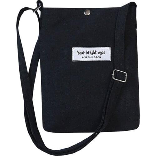 Fashion women letter canvas messenger bag shoulder bags 2018 new arrival soft female students girls school handbags