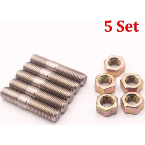 5 Sets M10x1.25 Stainless Steel Stud Kit For Mitsubishi DSM 1G EVO1~10 Turbos Turbo
