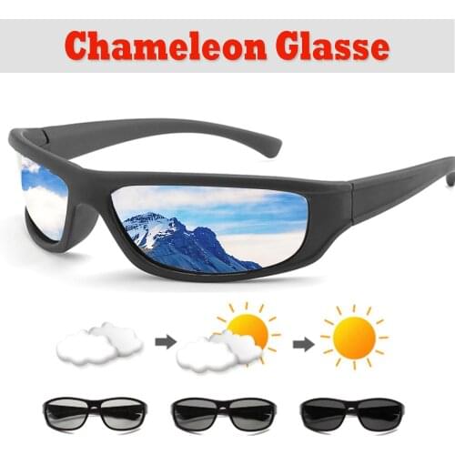 Polarized Photochromic Glasses Men Chameleon Discoloration Sunglasses for Male Change Color Driving Sun Glasses Sport Eyewear