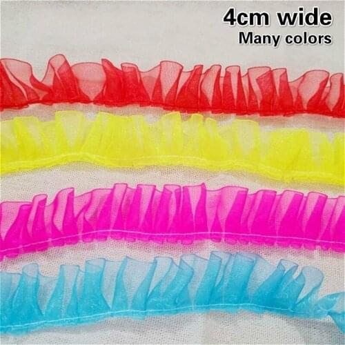 Many Colors Organza Tulle Lace DIY Childrens Toys Doll Pettiskirt Pet Clothes Material Bouquet Gift Box Decoration Ribbon Pink