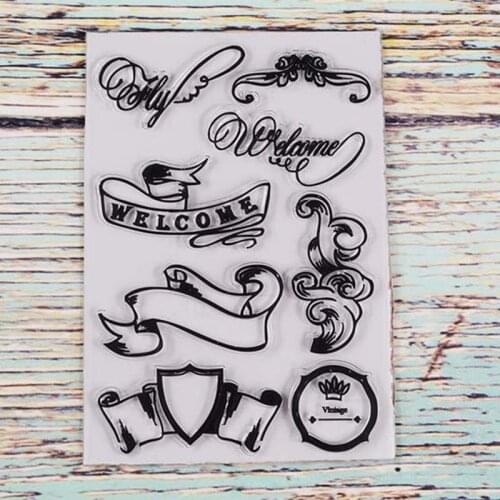 Welcome banners transparent clear stamp for DIY Scrapbooking/Card Making/Kids Christmas Fun Decoration Supplies