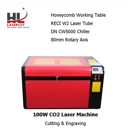 No Tax For EU RECI 100W CO2 1060L Laser Cutting Machine Engravering Machine Autofocus CW5000 Chiller 80F Rotation Axis RDC6445