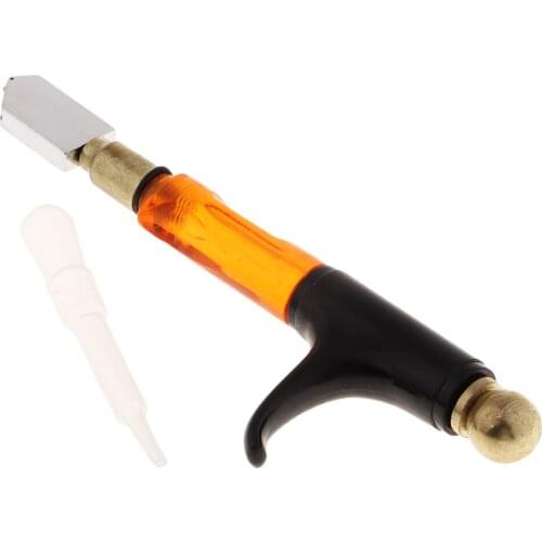 Handle Professional Oil Filled Bottle Glass Tile Mirror Cutter Metal Head DIY PRO Tungsten Wheel Feed Glazing Score Mirrors Tile