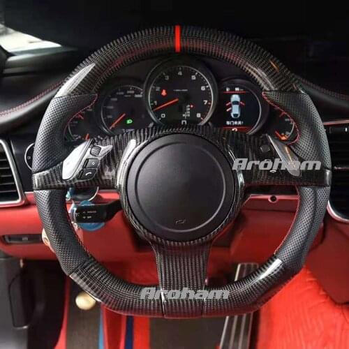 Carbon Fiber Steering Wheel For Porsche 911 997 MK2 Boxster Cayman 987 Cayenne Panamera 2010 2011 2012 2013 2014 2015 2016