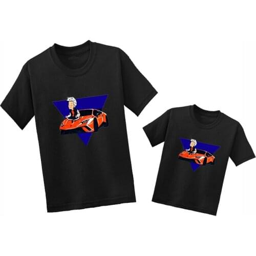 Family Matching Clothes Merch A4 Lamba Print Casual Boys Girls T shirt Men Women Fashion Tops Childrens Cotton T-shirts,GKT5463