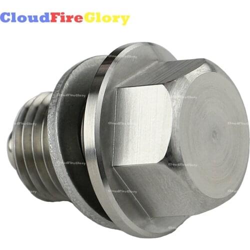 CloudFireGlory For Mitsubishi V31 V32 V36 V45 V46 V63 V73 V76 V78 H65 H76 Engine Oil Drain Plug with Seal/Gasket Stainless Steel