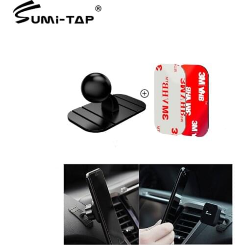 Sumi-tap Universal Car Holder Suction Base Disk 17mm Ball Head 3M Sticker Magnetic Gravity Support Car Phone Holders Accessories