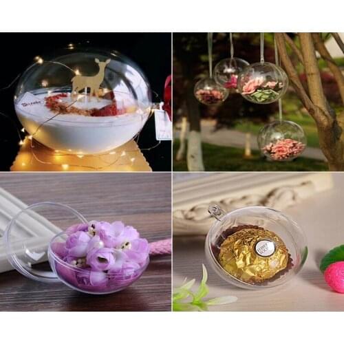 4cm 5cm 6cm 7cm 8cm 9cm 10cm 12cm 20cm Christmas Trees Hanging Ball Decorations High Transparent Plastic Ornament Party Supplies