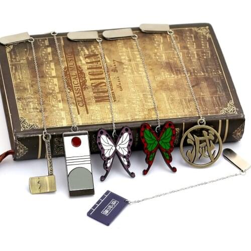 Japanese Anime Demon Slayer Bookmark Kimetsu no Yaiba Enamel Kamado Tanjirou Alloy Pendant Nezuko Office Supply Paper Clip