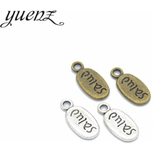 YuenZ 20pcs Antique silver color Metal Alloy Alphabet English Message Charms Pendants Diy Jewelry Accessories 16*8mm S215