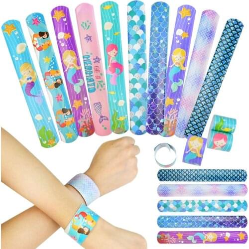 10pcs Mermaid Clap Circle Toys Little Mermaid Theme Party Decorations Girl 1st Birthday Party Gift Under The Sea Baby Shower