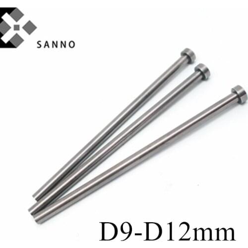 10pcs/pack Straight lock pin ejector pins for cnc machining D9mm - D12mm L100mm - L300mm lathe parts mold guide ejector pin