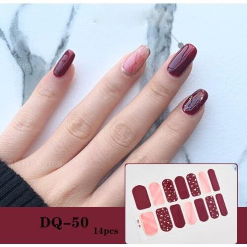 14 Stickers Strawberry Peach Flower Pattern Bronzing Laser Nail Stickers Full Stickers Full Coverage DIY Fashion Nail Stickers