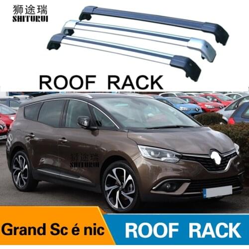 2Pcs Roof bars For RENAULT Grand Sc nic(Mk. IV), 5-dr MPV, 17- Aluminum Alloy Side Bars Cross Rails Roof Rack Luggage CUV SUV