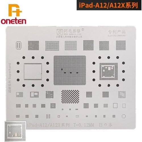 AMAOE BGA Reballing Stencil For iPAD-A12 Three Generations of iPad Pro 2018/CPU Steel Mesh Repair Tools