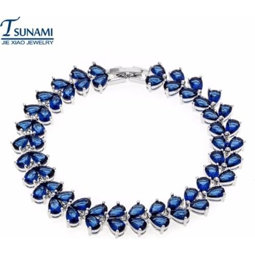 Famous brand four colors of the water of zircon bracelet A gift for a female wedding party SL-005