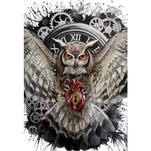 Watch diamond mosaic painting owl birds rhinestone embroidery animals diamond art drawing picture puzzle wall paper home decor