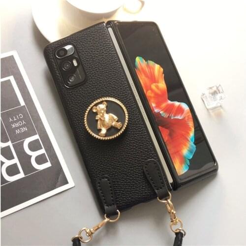 FOR Xiaomi mixfold mobile phone case hanging rope cartoon folding screen 5g protective cover Mi lovely anti falling leather damp