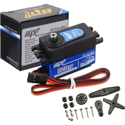 SPT Servo SPT4412LV 12KG Digital Servo Large Torque Metal Gear Low Profile Servo Short Body For 1:10 RC Car Robot Airplane Boat