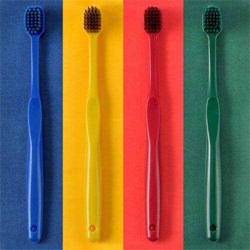 2Pcs Cheap Toothbrush Ultra Fine Super Soft Bristle Gradient Color Toothbrush Holder Deep Cleaning Brush For Oral Care Tools