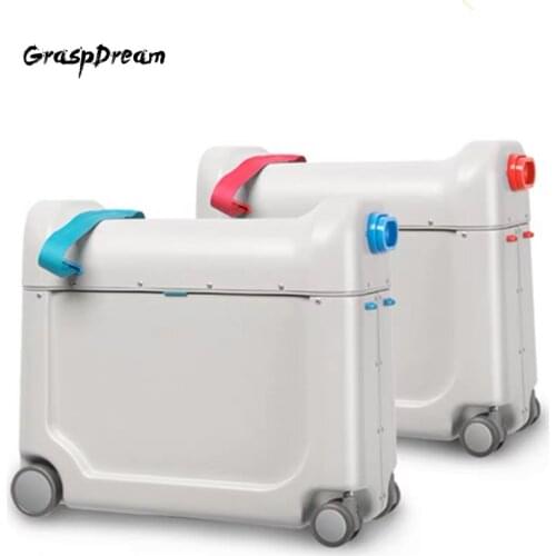 Childrens sleeping suitcase travel baby ride aircraft multi-function sleeping upgrade luggage bag kids bed box creative valise