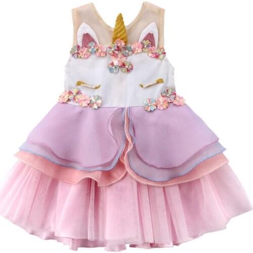 Toddler Baby Children Kids Girl Dress Sleeveless Summer Cute Lace Ruffle Ball Grown Girl Clothing Dresses Flower Princess Party
