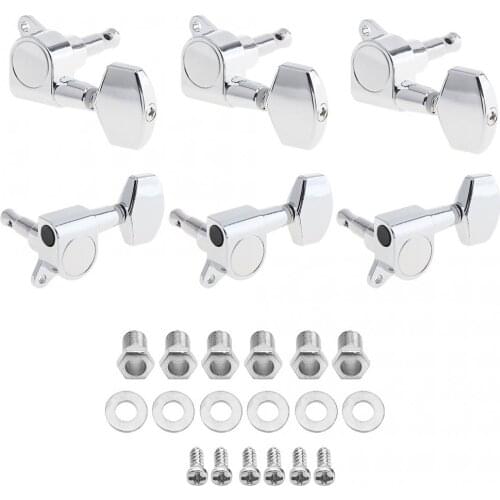 6 pcs 3R 3L Zinc Alloy Electric Acoustic Guitar String Tuning Pegs Tuners Machine Heads for 40 / 41 Inch Acoustic Folk Guitar