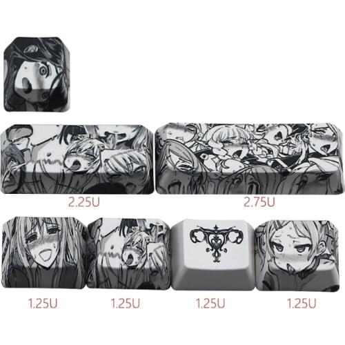 G32B PBT 71 key Ahegao Keycap Dye Sublimation OEM Profile Japanese Anime Keycap for cherry Gateron Kailh switch GK61 GK64