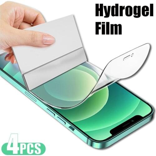 4Pcs Full Cover Hydrogel Film For iPhone 12 11 Pro XS Max XR 7 8 6s Plus screen protector For iphone 11 12 Mini