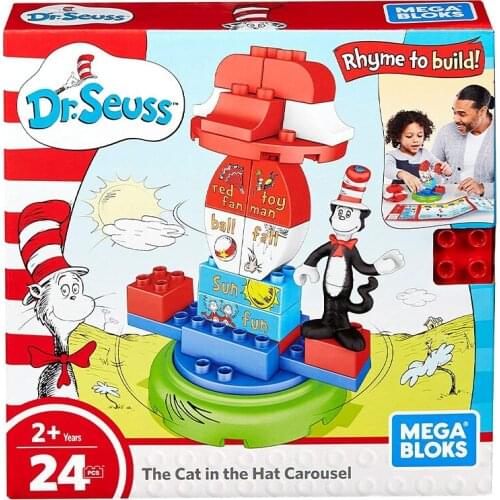 Mega Bloks Dr. Seuss The Cat In The Hat Carousel Set Building Blocks Educational Toys Construction Toysbest Gift for Children