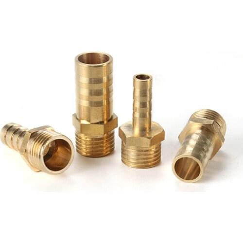 Brass Hose Fitting 1/8" 1/4" 1/2" 3/8" BSP Barb Tail 4mm 6mm 8mm 10mm Male Thread Copper Connector Joint Coupler Adapter