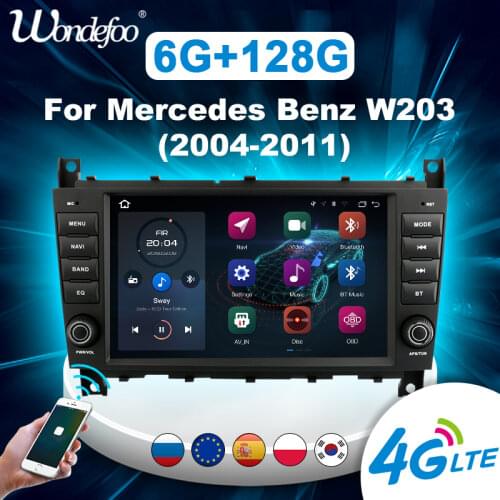 2 din Android 10 Car radio carplay For Mercedes Benz C-Class W203/CLC W203 2004-2007 Multimedia car Stereo autoradio GPS screen