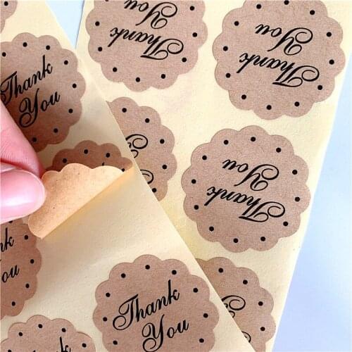1000pcs/lot Thank You Lace Shape Sealing Stickers Gift Decoration Label Multifunction Tag Package Label Christmas Gift