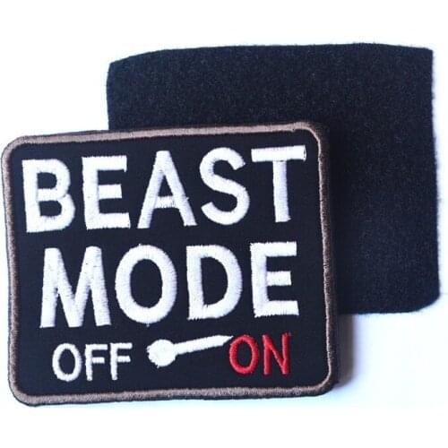 Beast Mode On Embroidery Patch Emblem Armband Badge Military Decorative Sewing Applique Embellishment Tactical Patches
