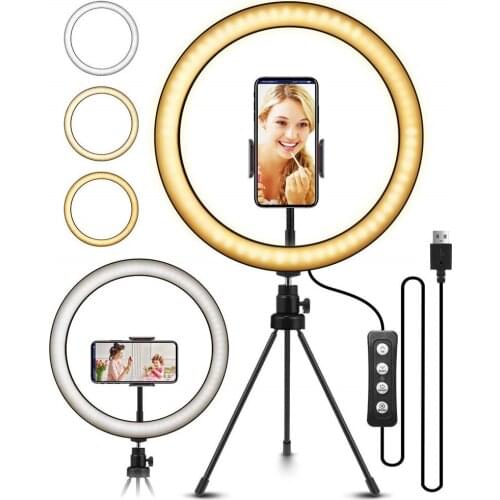 Desktop 10 Inch/26 CM LED Ring Light Mobile Phone Beauty Video Photo Live Tripod