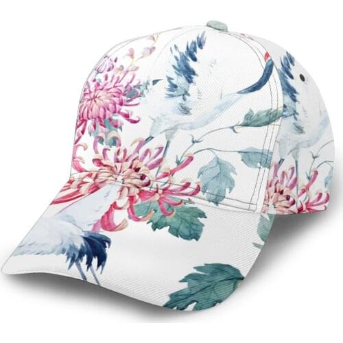 CINESSD 2020 New Baseball Cap Fishing Caps Men Outdoor Hunting Hat Hiking Hat Watercolor Crane Pattern