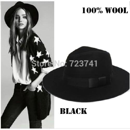 Brand Fashion 100 Wool Winter Autumn 100% Womens Men Fedora hats Trilby JONES-Original felt panama Cap Size 56-58CM adjusted
