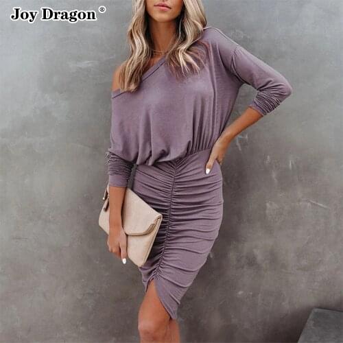 Sexy Long Sleeve Dress Plus Size Casual High Waist Black Party Bodycon Midi Dresses Female Elegant Autumn Winter Womens 2021