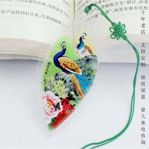 New Years Day Gift Peacock Peony Leaf Bookmark Spring Festival Gifts Bookmarks Gift Leaf Bookmarks