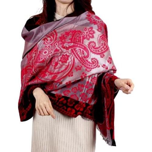 Ethnic Style Big Cashew Shawl Autumn And Winter Warm Long Scarf Thickening And Lengthening Ladies Scarf Jacquard Long Foulard