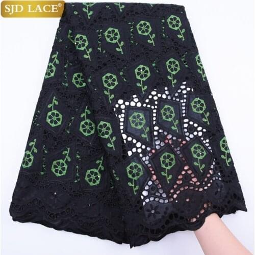SJD LACE 100% Cotton Swiss Voile Lace In Switzerland High Quality Eyelet Nigeria African Cotton Lace Fabric For Daily DressA1776