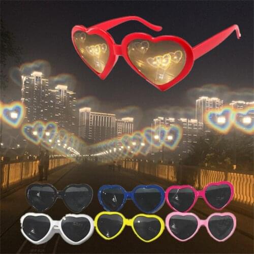 Love Special Effects Heart Shaped Glasses Sunglasses Light At Night Beautiful Unisex Eyewear Accessories Xmas Party Supplies